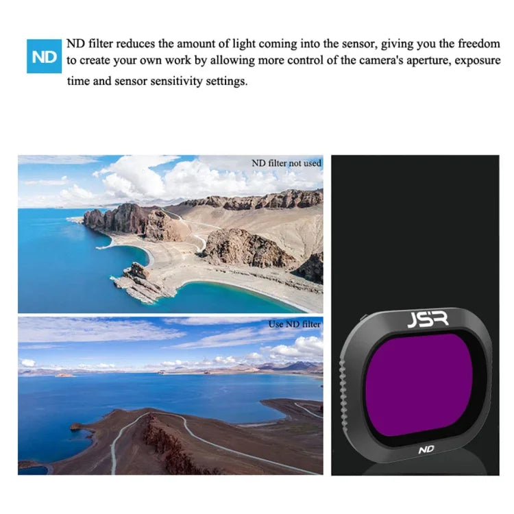 JSR 無人機 4 合 1 ND8PL+ND16PL+ND32PL+ND64PL 鏡頭濾鏡 適用於 DJI MAVIC 2 Pro, ND8PL+ND16PL+ND32PL+ND64PL