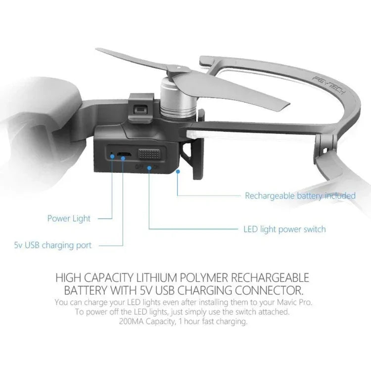 PGYTECH P-UN-034 光繪 LED 螺旋槳保護罩 適用於 DJI Mavic Air, 適用於 DJI Mavic Air
