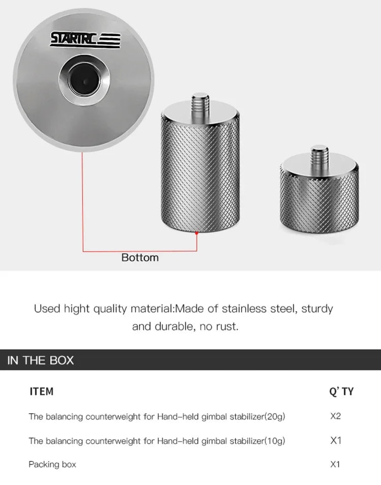 STARTRC 調整平衡配重防震 50g 配重 適用於 DJI OM4 / OSMO Mobile 3 穩定器