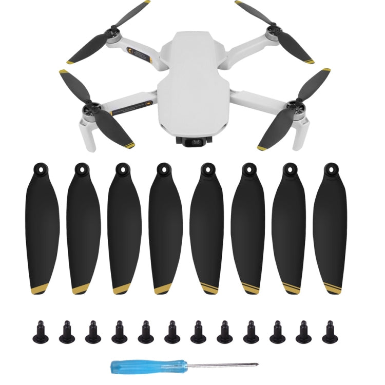 8 件組 Sunnylife 4726F 低噪音快拆翼型螺旋槳，適用於 DJI Mini 2，適用於 DJI Mini 2 銀色，適用於 DJI Mini 2 金色