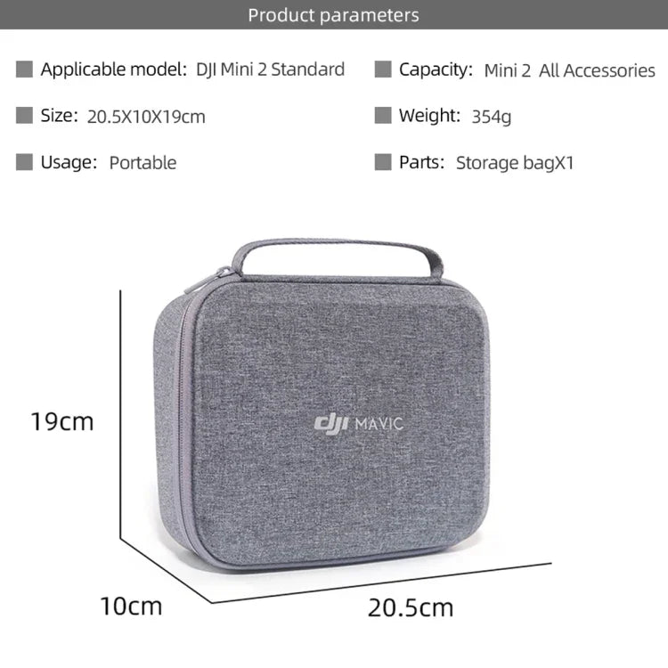 原廠便攜防水尼龍收納包，適用於 DJI Mini 2 無人機，DJI Mini 2 專用收納包