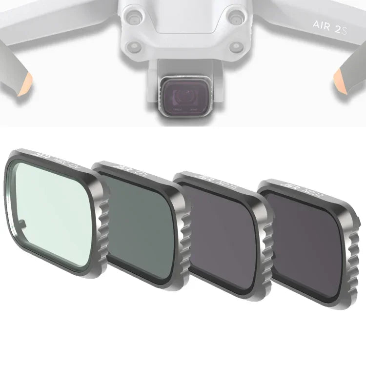 JSR KS 4 合 1 UV + CPL + ND16 + ND32 鏡頭濾鏡 適用於 DJI Air 2S，鋁框，UV + CPL + ND16 + ND32