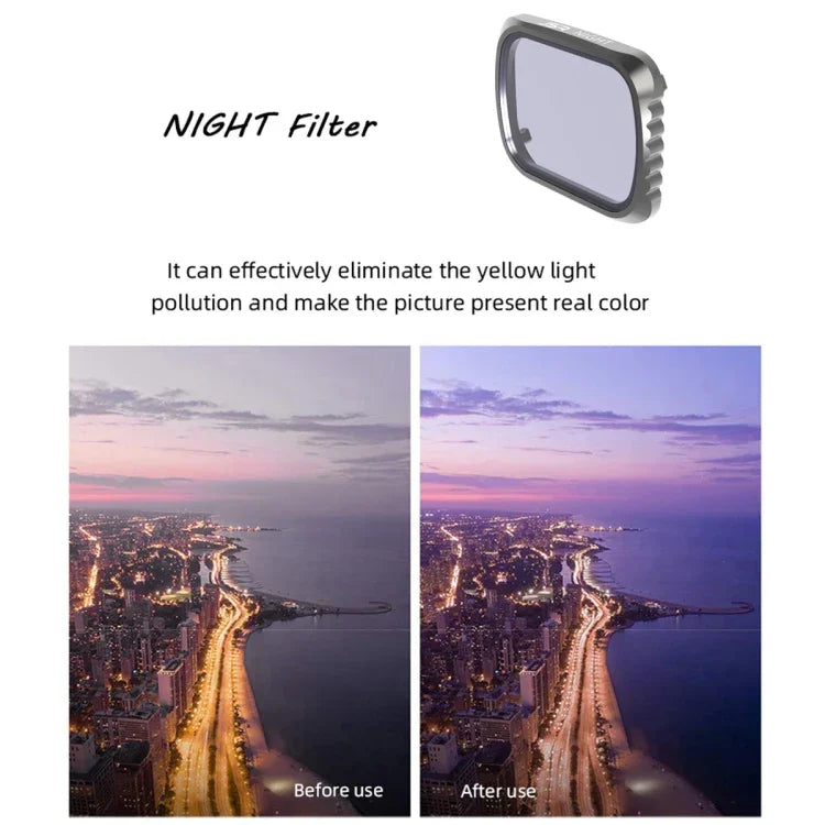 JSR KS 8 合 1 UV + CPL + ND8 + ND16 + ND32 + ND64 + STAR + NIGHT 鏡頭濾鏡 適用於 DJI Air 2S，鋁框，UV + CPL + ND8 + ND16 + ND32 + ND64 + STAR + NIGHT