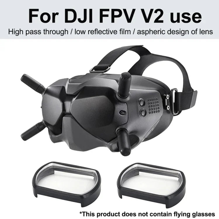 RCSTQ 2 件裝 550 度近視眼鏡鏡片 視力矯正 非球面鏡片 適用於 DJI FPV 護目鏡 V2，550 度