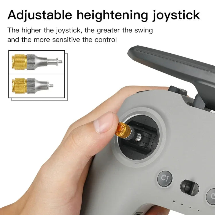 RCSTQ 雙色可伸縮拇指搖桿 適用於 DJI FPV 組合無人機遙控器，適用於 DJI FPV 雙色