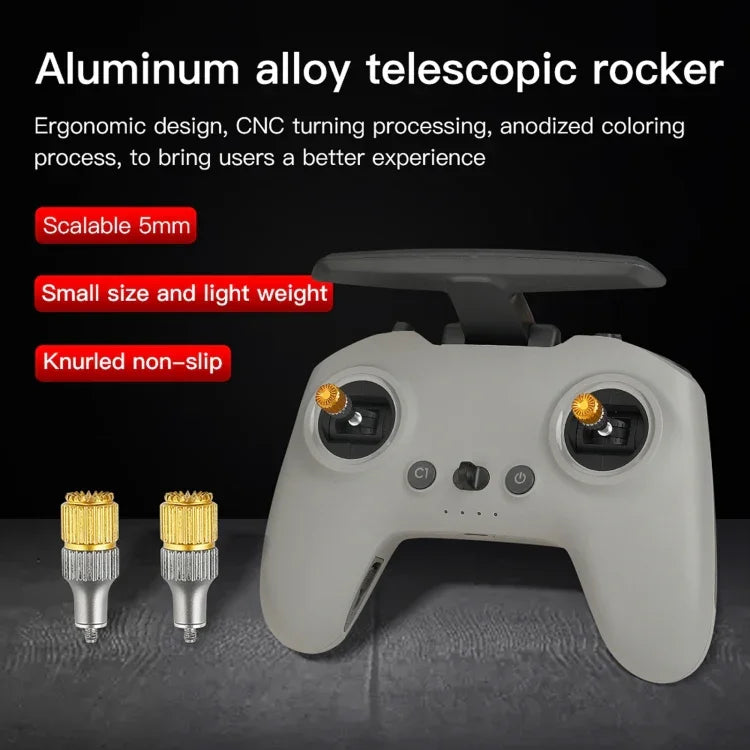 RCSTQ 雙色可伸縮拇指搖桿 適用於 DJI FPV 組合無人機遙控器，適用於 DJI FPV 雙色