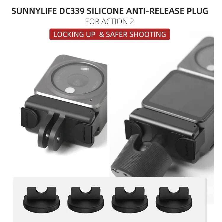 Sunnylife DC339 4 個矽膠防脫塞，適用於 DJI Action 2