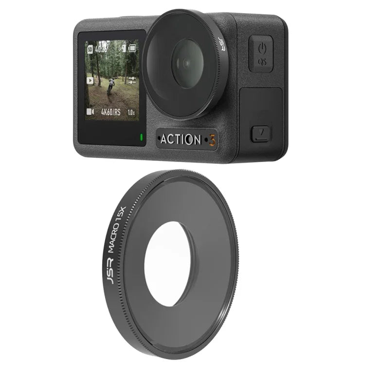 JSR 15X 微距鏡頭濾鏡 適用 DJI Osmo Action 3, 15X 微距