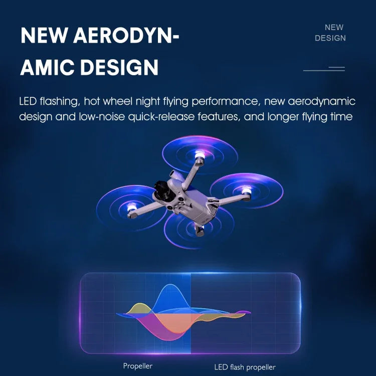 DJI Mini 4 Pro / Mavic Mini 3 Pro STARTRC 2對彩色 LED 閃光燈低噪音螺旋槳，適用 DJI Mavic Mini 3 Pro