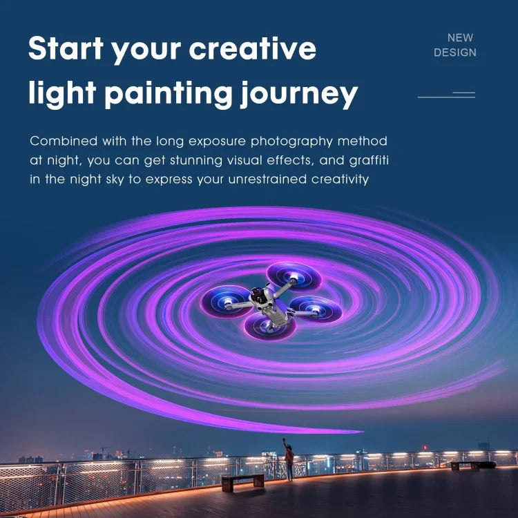 DJI Mini 4 Pro / Mavic Mini 3 Pro STARTRC 2對彩色 LED 閃光燈低噪音螺旋槳，適用 DJI Mavic Mini 3 Pro