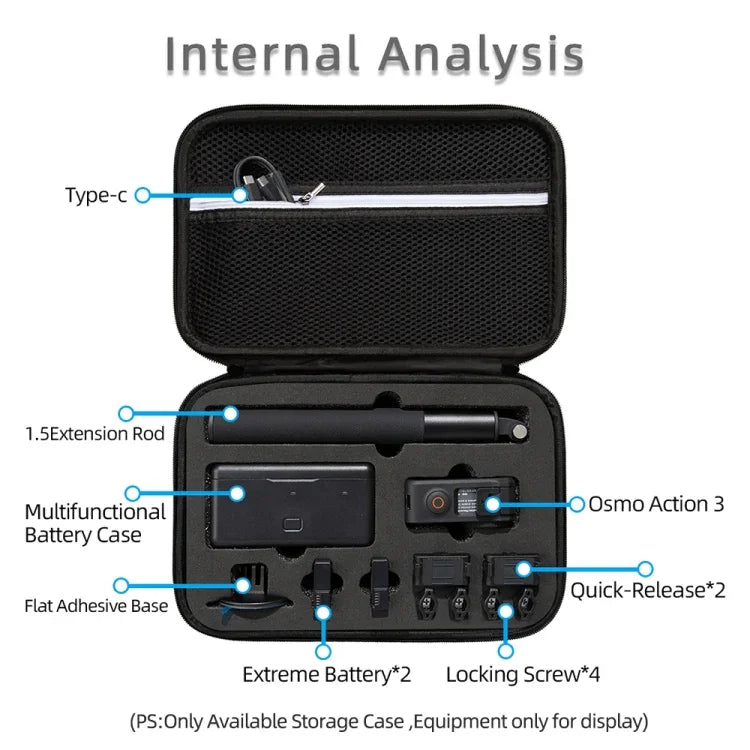 DJI Osmo Action 3 攜帶收納包，尺寸：21.5 x 29.5 x 10公分，適用 DJI Osmo Action 3
