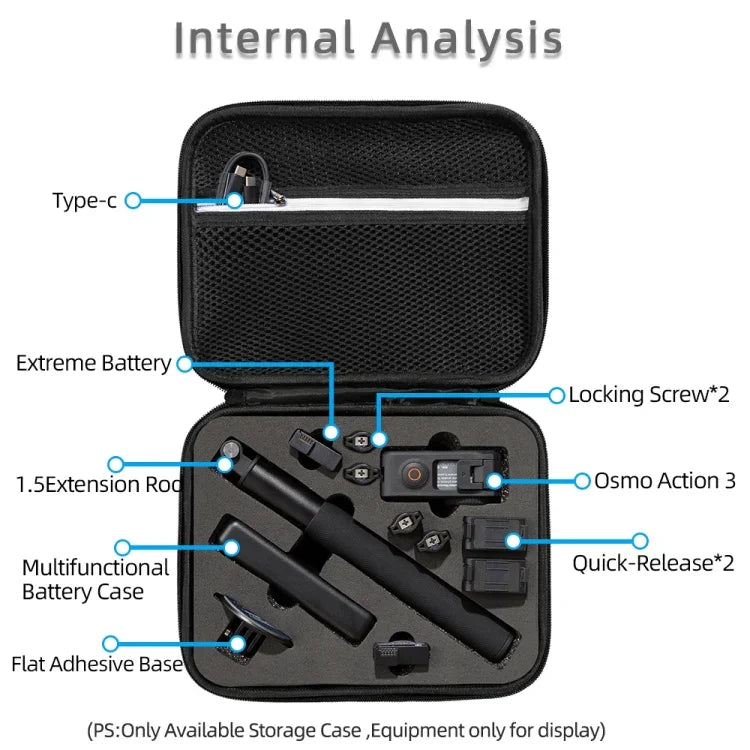 適用於 DJI Osmo Action 3 攜帶收納包，尺寸：24 x 19 x 9cm，適用於 DJI Osmo Action 3  24 x 19 x 9cm，24 x 19 x 9cm