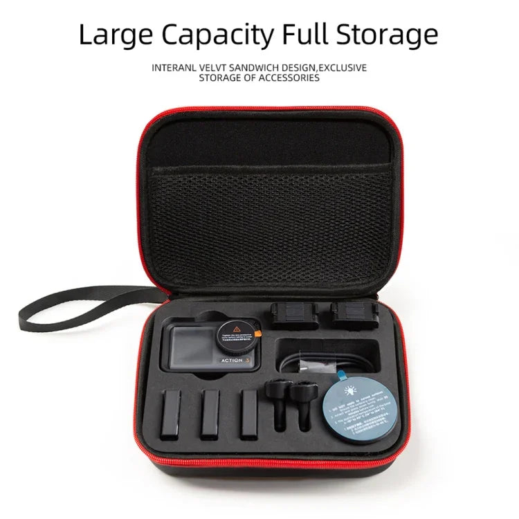 適用於 DJI Osmo Action 3 的攜帶收納包，尺寸：21x 16 x 6cm，適用於 DJI Osmo Action 3