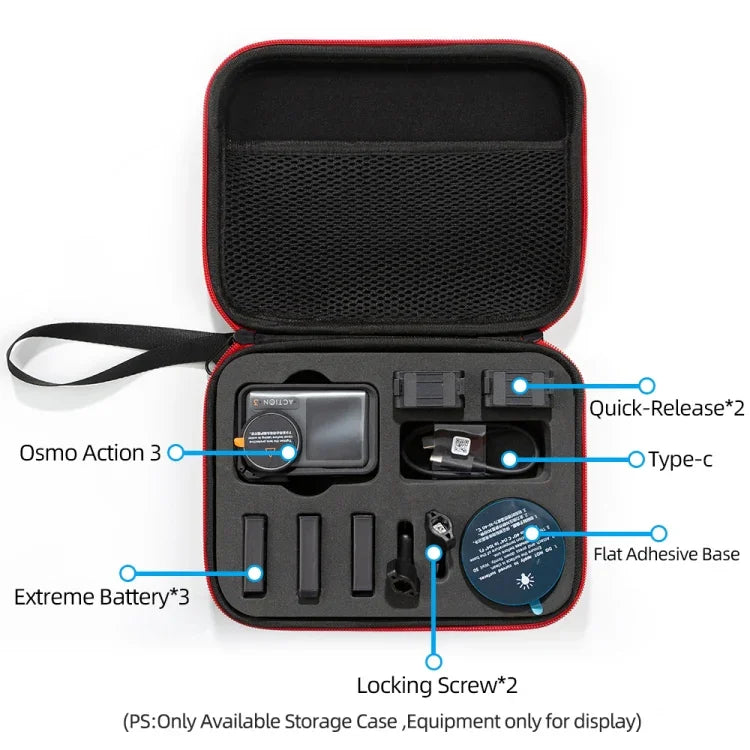 適用於 DJI Osmo Action 3 的攜帶收納包，尺寸：21x 16 x 6cm，適用於 DJI Osmo Action 3