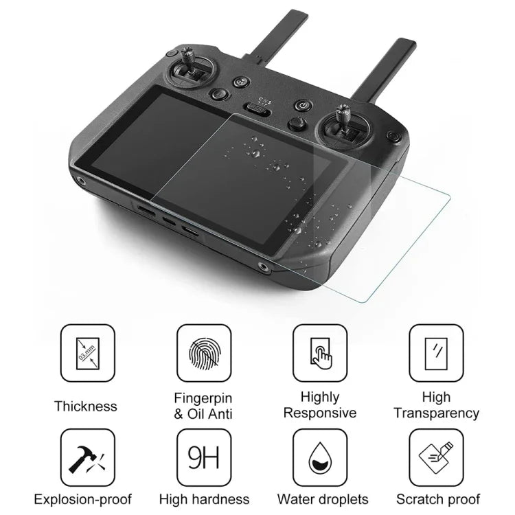 適用 DJI Mavic 2 遙控器 防爆鋼化玻璃無人機遙控螢幕保護貼，適用 DJI Mavic 2 遙控器