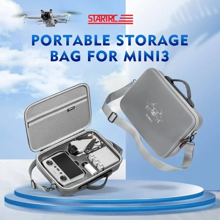 適用於 DJI Mini 3 / RC 帶螢幕 STARTRC 肩背收納包手提包，適用於 DJI Mini 3 / RC 帶螢幕