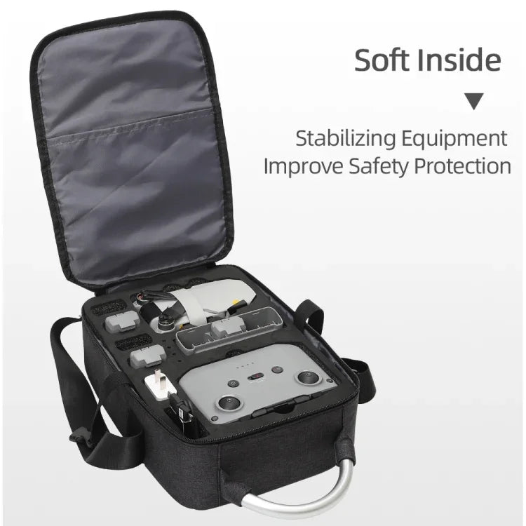 適用於 DJI Mini 2 SE 防震單肩收納攜帶包，尺寸：30 x 22 x 8.5 公分，黑色