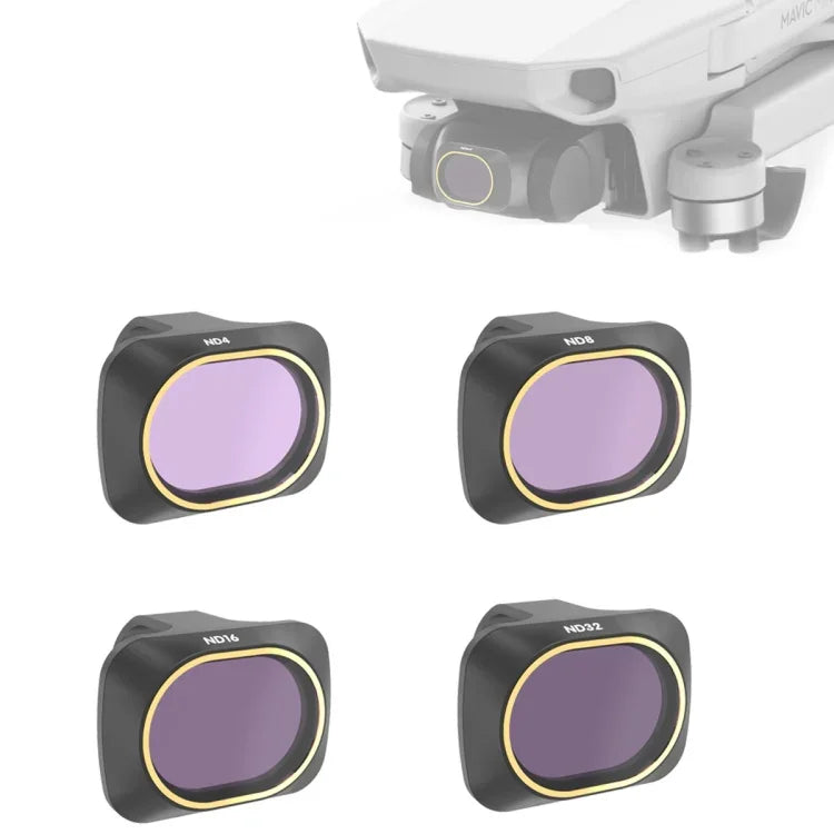 JSR 無人機 4 合 1 ND4 + ND8 + ND16 + ND32 中性密度鏡頭濾鏡，適用於 DJI MAVIC mini，ND4 + ND8 + ND16 + ND32