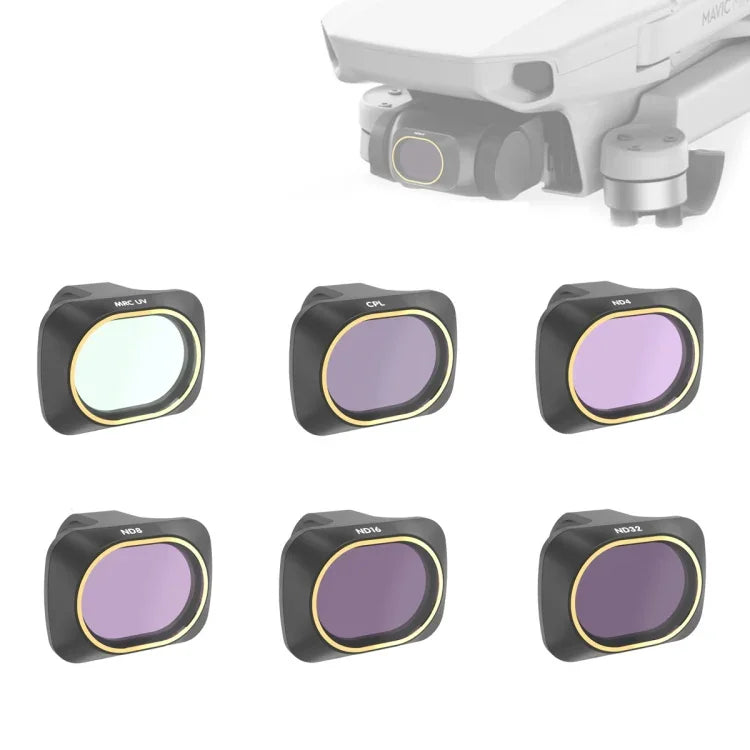 JSR 無人機 6 合 1 UV + CPL + ND4 + ND8 + ND16 + ND32 鏡頭濾鏡，適用於 DJI MAVIC mini，UV + CPL + ND4 + ND8 + ND16 + ND32