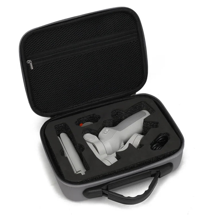 鑽石紋防震 PU 便攜安全保護盒收納袋，適用於 DJI Osmo Mobile 4，灰色