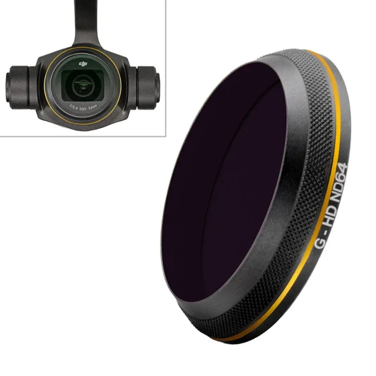 PGYTECH X4S-HD ND64 金邊鏡片濾鏡，適用 DJI Inspire 2 / X4S 雲台相機無人機配件, ND64