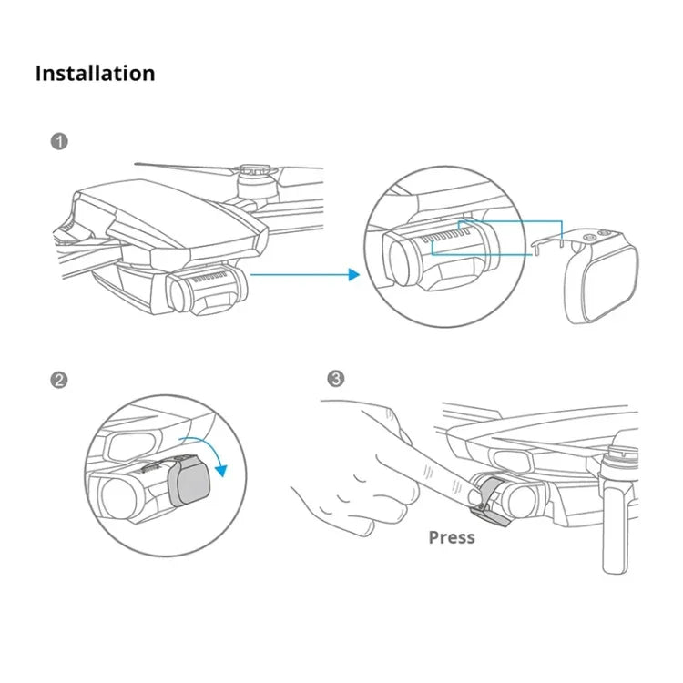4 件組 PGYTECH P-12A-019 ND8 / 16 / 32 / 64 減光鏡濾鏡套裝，適用於 DJI Mavic Mini 無人機配件，ND8 / 16 / 32 / 64 減光鏡