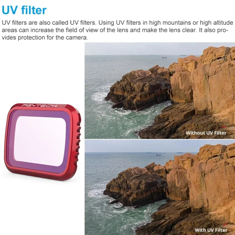 PGYTECH P-16A-032 UV 濾鏡，適用於 DJI Mavic Air 2 無人機配件，UV 濾鏡