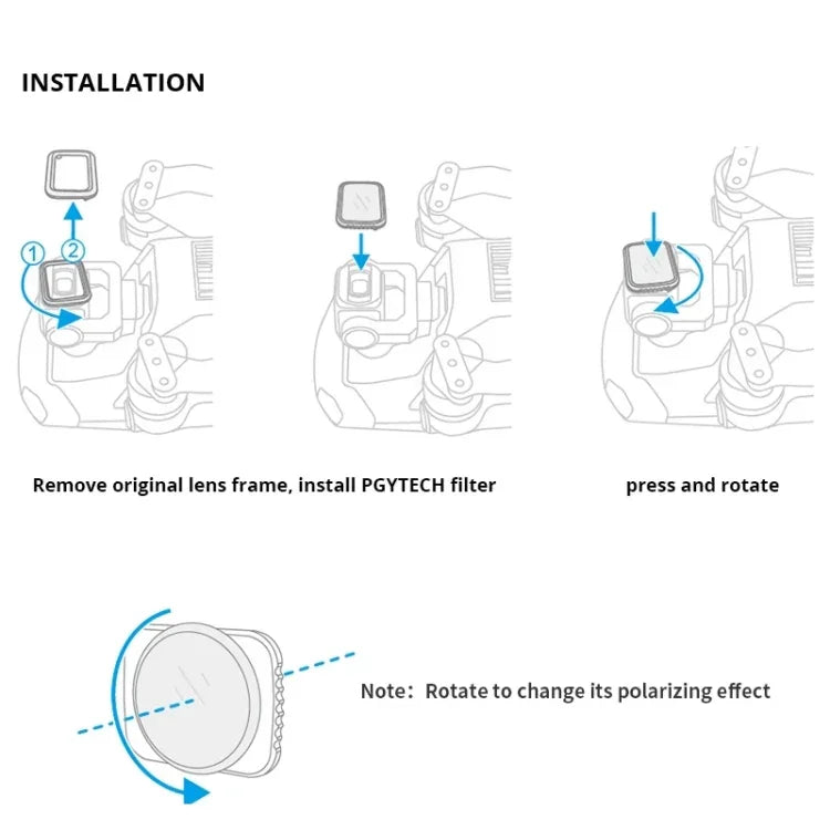 PGYTECH P-16A-032 UV 濾鏡，適用於 DJI Mavic Air 2 無人機配件，UV 濾鏡