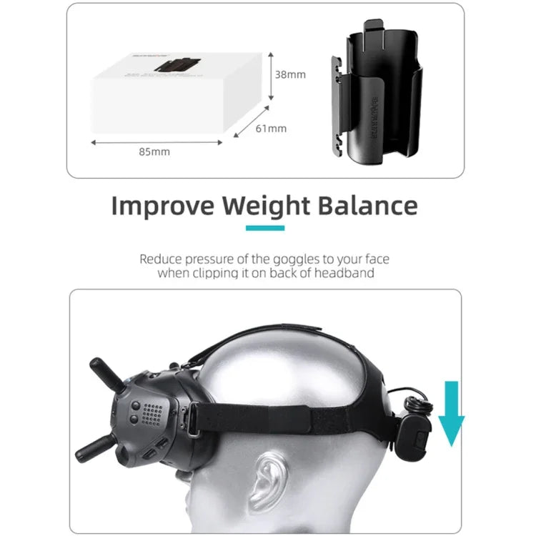 Sunnylife 電池夾固定器線材管理繞線器保護殼，適用於DJI FPV Goggles V2，Sunnylife 電池支架