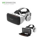 VR SHINECON G06E 虛擬實境 3D 影片眼鏡，適用於 4.7 吋 - 6.1 吋智慧型手機，附耳機，G06E