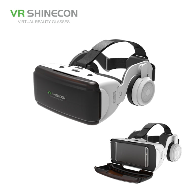 VR SHINECON G06E 虛擬實境 3D 影片眼鏡，適用於 4.7 吋 - 6.1 吋智慧型手機，附耳機，G06E