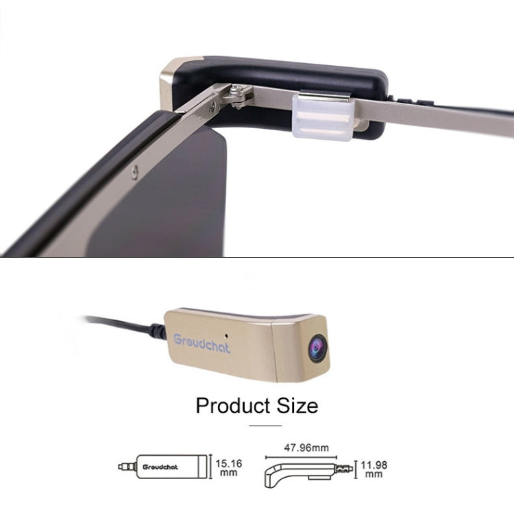 Groudchat JP1DV1 1080P 高清智慧攝影機手機 USB 直播攝影機，適用眼鏡腿，內建吸音降噪麥克風