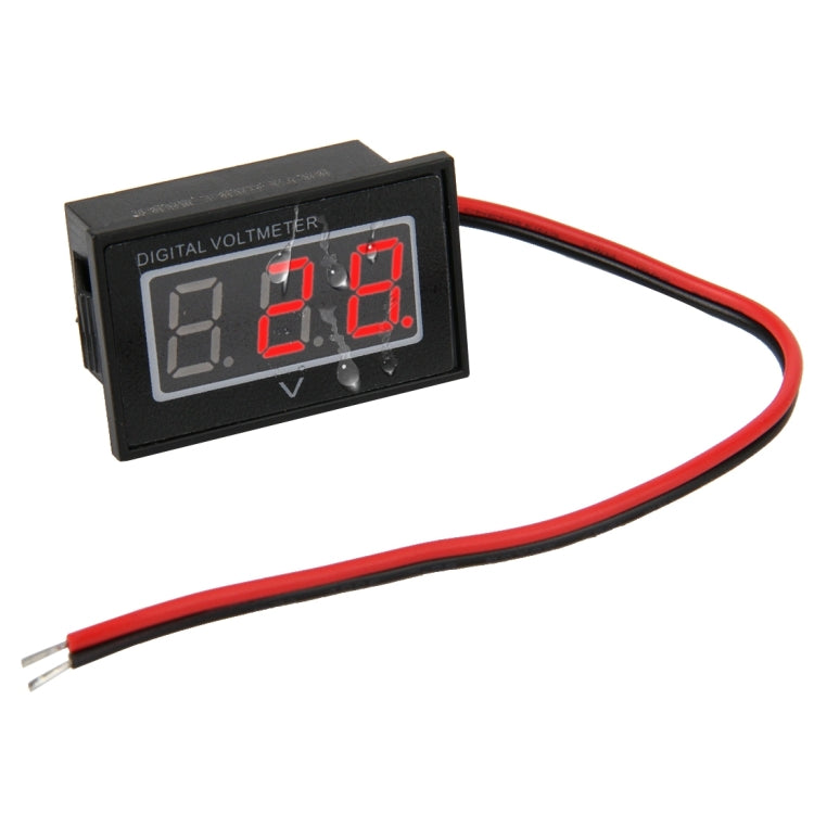 V40D 2 線紅光顯示迷你防水 IPX4 數位電壓表，測量電壓：直流 2.5-30V，DT0002G、DT0002L、DT0002R