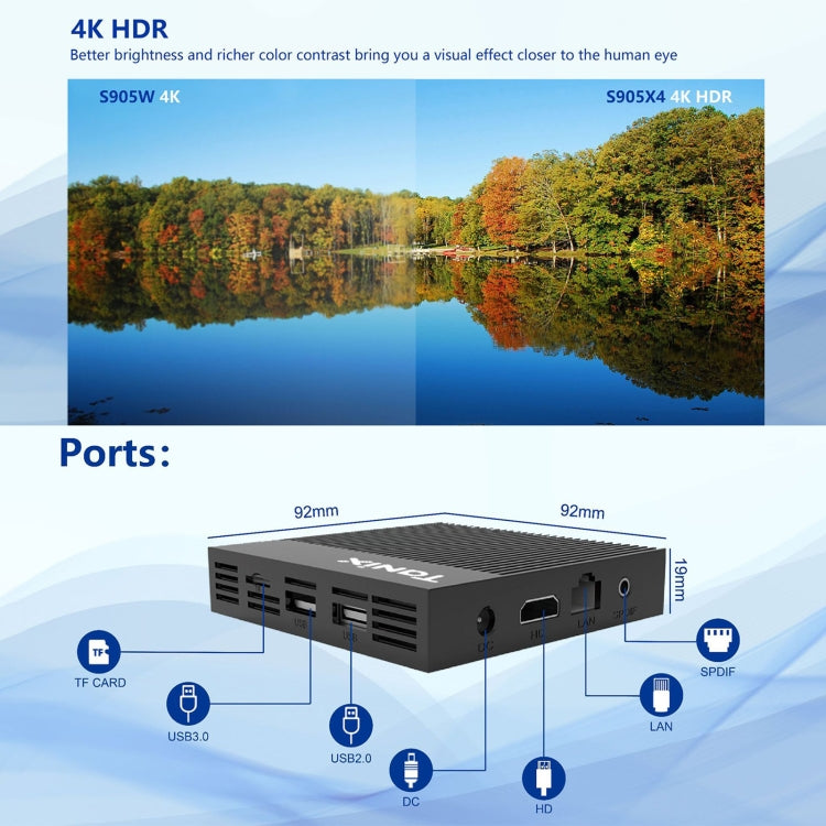 Tanix X4 Android 11 智能電視盒，Amlogic S905X4 四核，4GB+64GB，雙頻 WiFi，藍牙，4GB+64GB