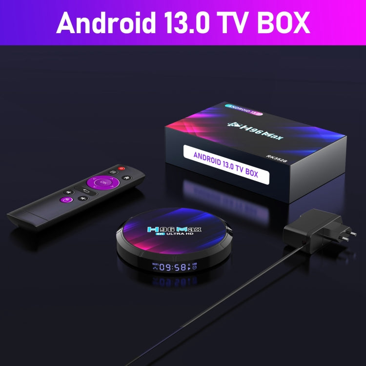 H96 Max 8K 超高清智能電視盒 Android 13.0 媒體播放器，RK3528 四核，4GB+64GB，4GB+64GB
