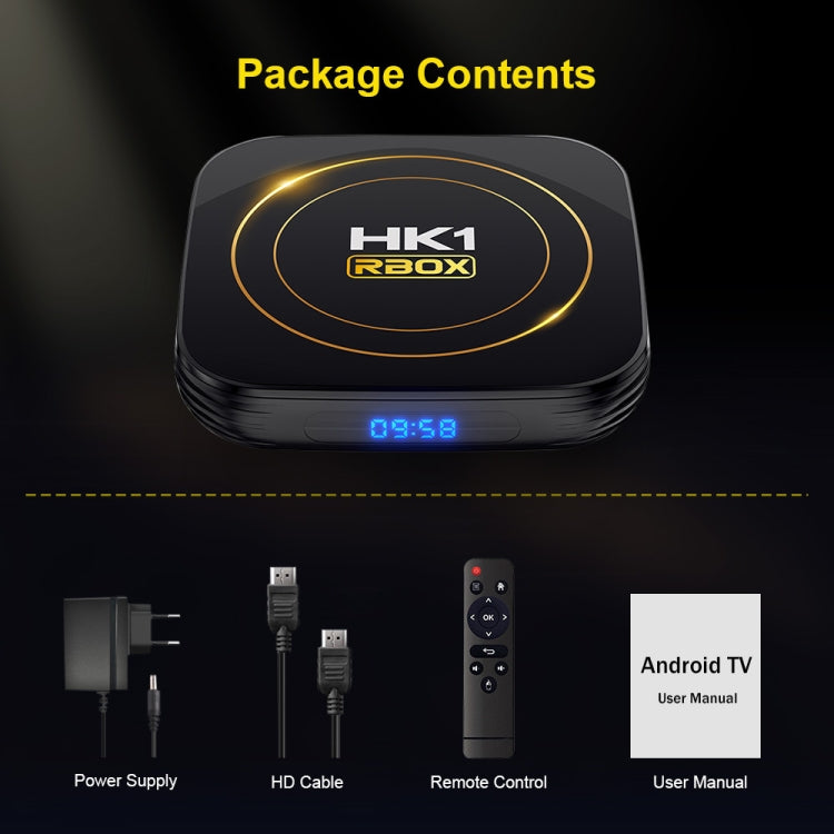 HK1 RBOX-H8S 4K 超高清 Android 12.0 智能電視盒，附遙控器，Allwinner H618 四核，4GB+64GB，4GB+64GB