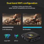 HK1 RBOX-H8S 4K 超高清 Android 12.0 智能電視盒，附遙控器，Allwinner H618 四核，4GB+64GB，4GB+64GB