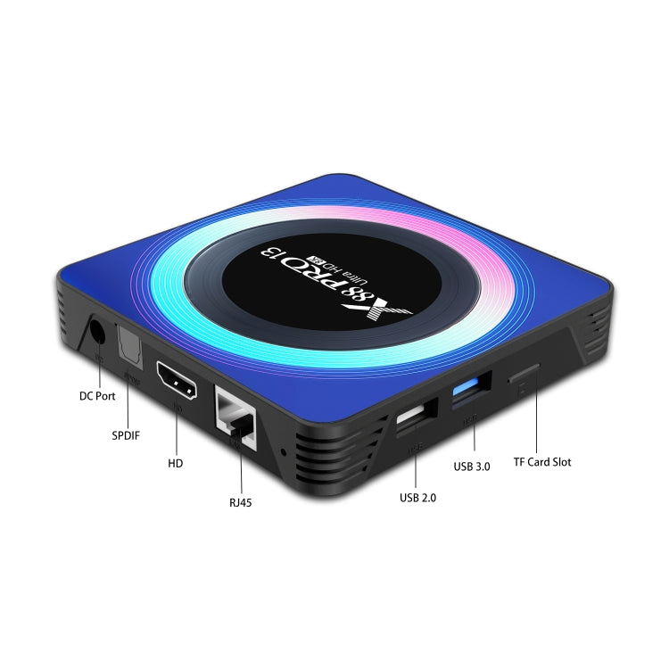 Acrylic X88 Pro 13 8K 超高清 安卓 13.0 智能電視盒，附遙控器，RK3528 四核心，4G+32GB，4G+32GB