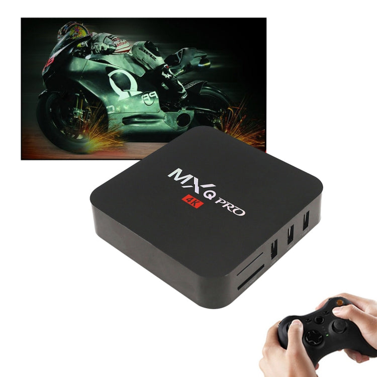 MXQ PROi 1080P 4K HD 智能電視盒，附遙控器，Android 7.1 S905W 四核 Cortex-A53，最高 2GHz，RAM：2GB，ROM：16GB，支援 WiFi，英規插頭，2GB+16GB，英規插頭