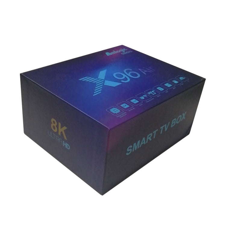 X96 Air 8K 智能電視盒 Android 9.0 媒體播放器，附遙控器，四核 Amlogic S905X3，RAM：4GB，ROM：32GB，雙頻 WiFi，藍牙，澳洲插頭，4GB+32GB