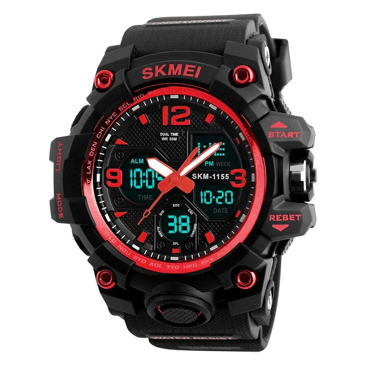 SKMEI 1155B 多功能男士戶外運動夜光防水大錶盤手錶