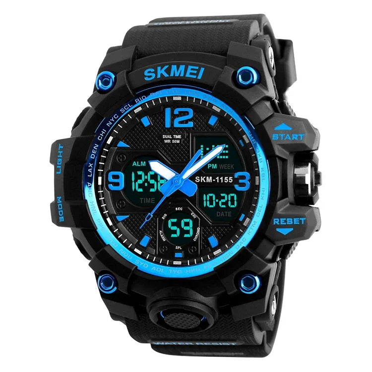 SKMEI 1155B 多功能男士戶外運動夜光防水大錶盤手錶