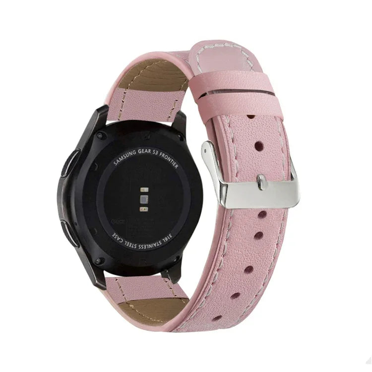 適用於 Samsung Galaxy Watch Active / Active 2 40mm / Active 2 44mm 圓尾真皮替換錶帶，適用於 Samsung Galaxy Watch Active