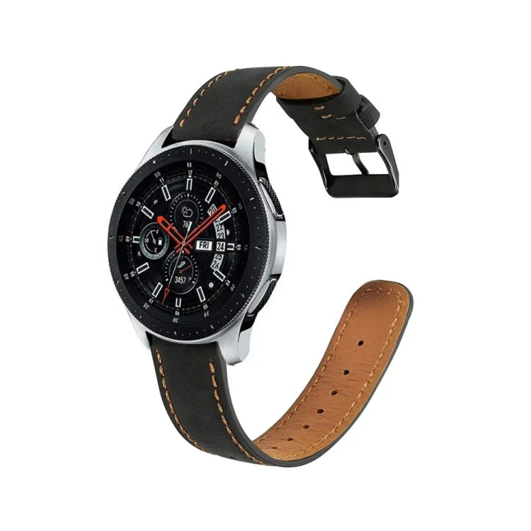 適用於 Samsung Galaxy Watch Active / Active 2 40mm / Active 2 44mm 圓尾真皮替換錶帶，適用於 Samsung Galaxy Watch Active
