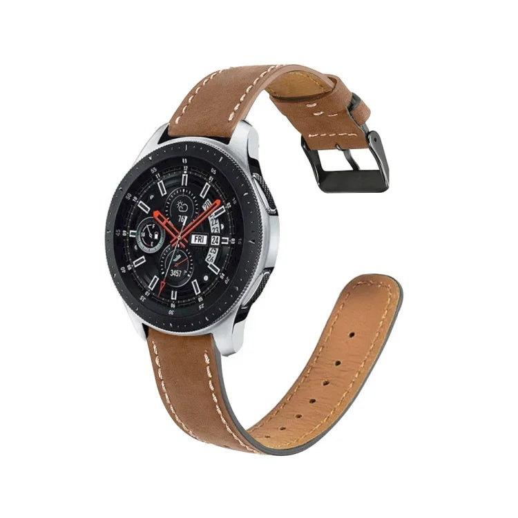 適用於 Samsung Galaxy Watch Active / Active 2 40mm / Active 2 44mm 圓尾真皮替換錶帶，適用於 Samsung Galaxy Watch Active
