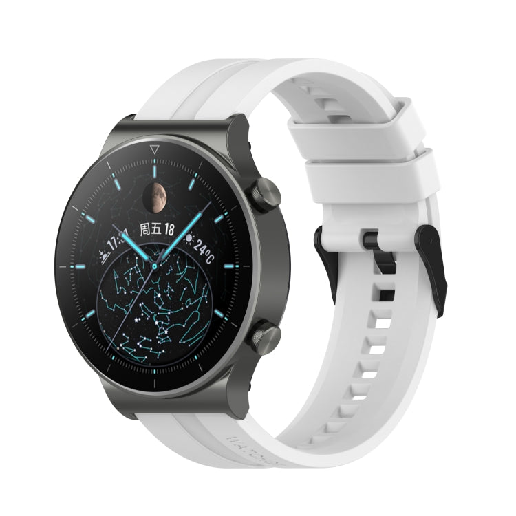 For Huawei Watch GT 2 Pro Silicone Replacement Strap Watchband with Black Steel Buckle