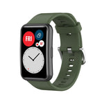 For Huawei Watch Fit Silicone Replacement Wrist Strap Watchband with Stainless Steel Buckle