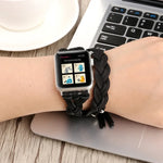 手工編織皮革錶帶，適用於 Apple Watch Series 6 & SE & 5 & 4 44mm / 3 & 2 & 1 42mm，Apple Watch Ultra 49mm / Series 8&7 45mm / SE 2&6&SE&5&4 44mm / 3&2&1 42mm，Apple Watch Series 7 45mm / 6 & SE & 5 & 4 44mm / 3 & 2 & 1 42mm