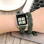 手工編織皮革錶帶，適用於 Apple Watch Series 6 & SE & 5 & 4 44mm / 3 & 2 & 1 42mm，Apple Watch Ultra 49mm / Series 8&7 45mm / SE 2&6&SE&5&4 44mm / 3&2&1 42mm，Apple Watch Series 7 45mm / 6 & SE & 5 & 4 44mm / 3 & 2 & 1 42mm