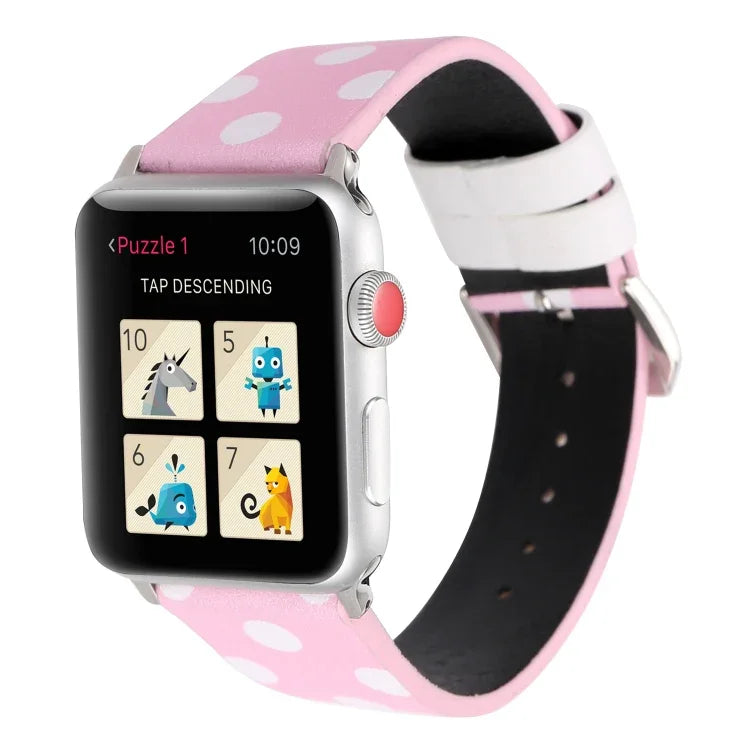 時尚點點系列錶帶，適用於 Apple Watch Series 6 & SE & 5 & 4 40mm / 3 & 2 & 1 38mm，Apple Watch Series 7 41mm / 6 & SE & 5 & 4 40mm / 3 & 2 & 1 38mm，Apple Watch Series 8&7 41mm / SE 2&6&SE&5&4 40mm / 3&2&1 38mm